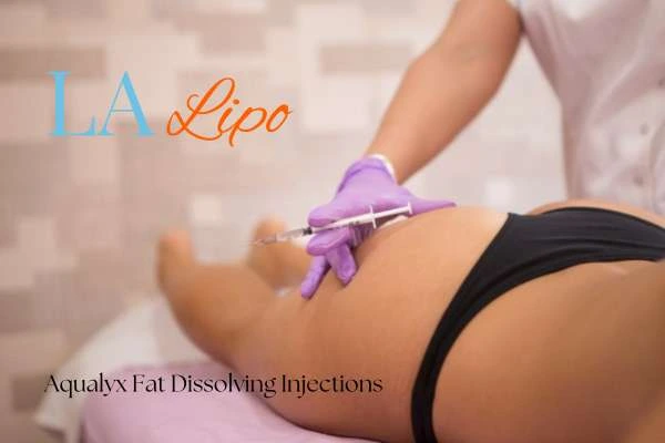 Woman having fat dissolving injections Taunton on thighs