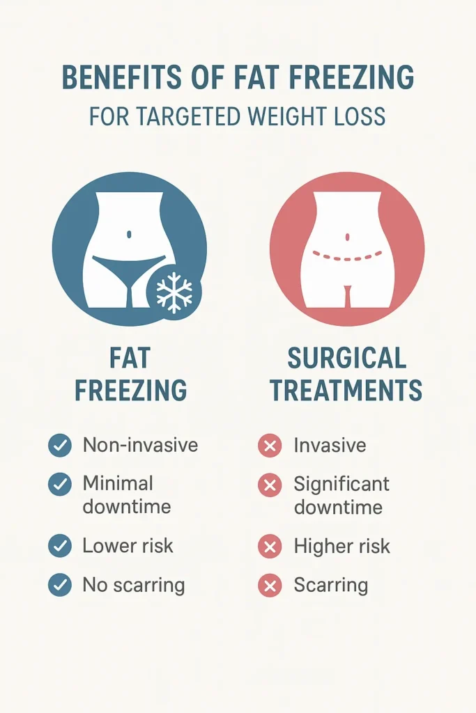 graphic showing the benefits of fat freezing Taunton