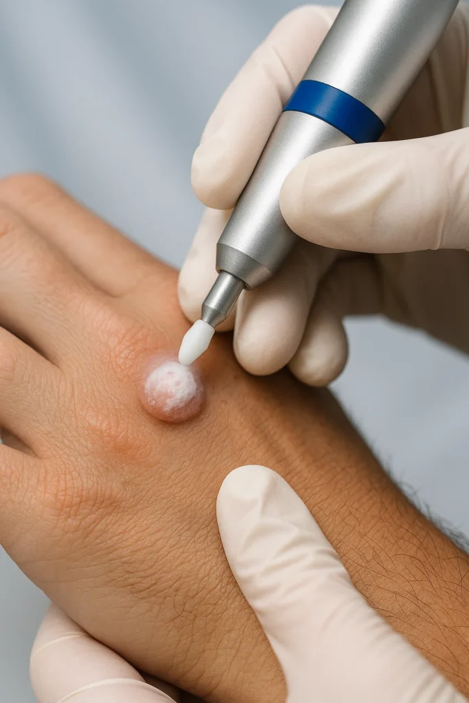 example of wart removal Taunton using cryopen