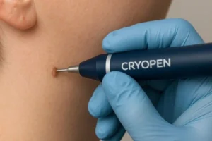 Person receiving skin tag removal Taunton