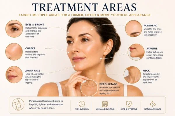 Areas of treatment for the ultimate lift tighten treatment Taunton