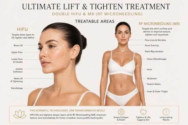 Areas of the body that can be treated - ultimate skin tighten treatment Taunton